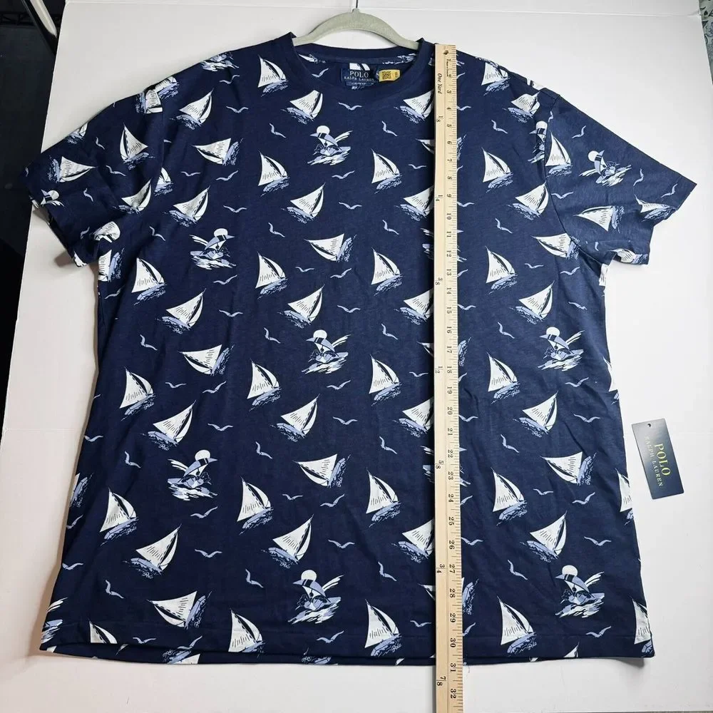 Polo Ralph Lauren NEW Sailboat Bear Shirt Mens XL Blue Pony Logo Preppy Nautical